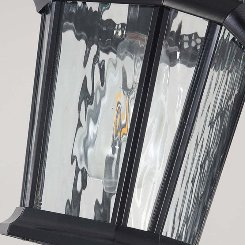 Vintage Aluminum Ripple Glass Octagonal Pendant Light