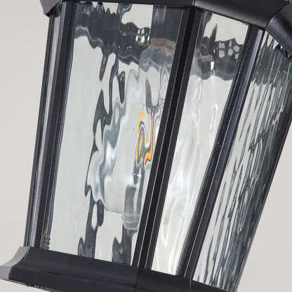 Vintage Aluminum Ripple Glass Octagonal Pendant Light