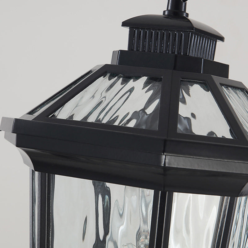 Vintage Aluminum Ripple Glass Octagonal Pendant Light