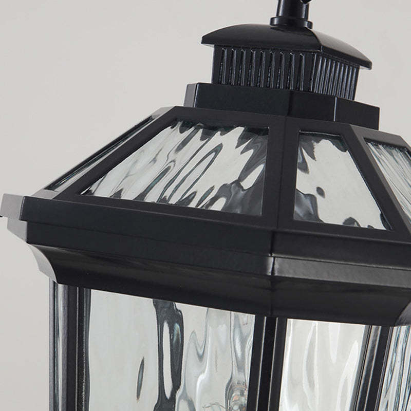 Vintage Aluminum Ripple Glass Octagonal Pendant Light