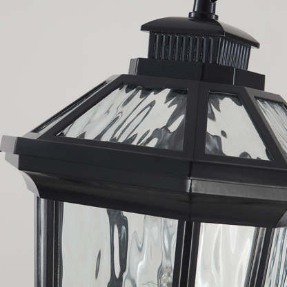 Vintage Aluminum Ripple Glass Octagonal Pendant Light