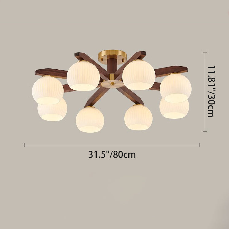 Chinese Copper Branch 5/6/8/10-Light Ceiling Light — 6 / A / 220V-240V For UK/AU