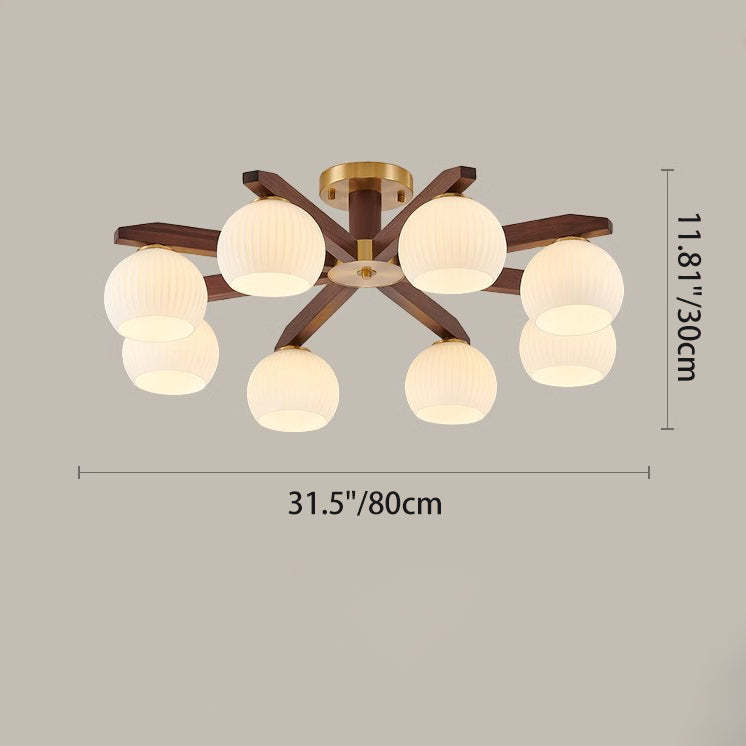 Chinese Copper Branch 5/6/8/10-Light Ceiling Light — 6 / A / 220V-240V For UK/AU