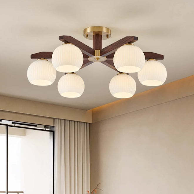 Chinese Copper Branch 5/6/8/10-Light Ceiling Light — 5 / B / 110V-120V For US/CA