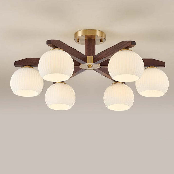 Chinese Copper Branch 5/6/8/10-Light Ceiling Light