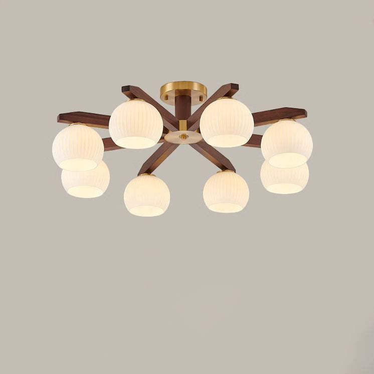 Chinese Copper Branch 5/6/8/10-Light Ceiling Light — 10 / B / 220V-240V For UK/AU