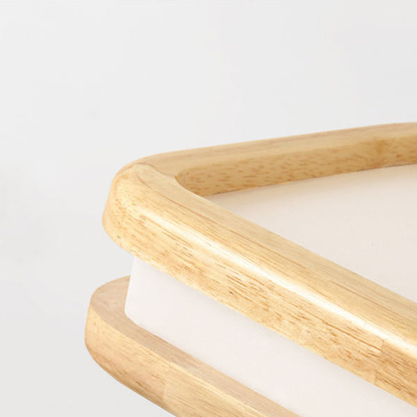 Japanese Wood Acrylic Rectangular LED Island Chandelier