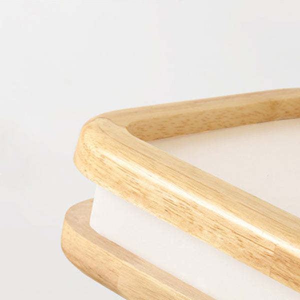 Japanese Wood Acrylic Rectangular LED Island Chandelier