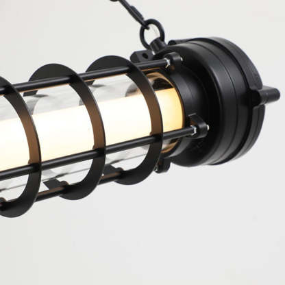 Industrial Iron Cylindrical LED Island Chandelier