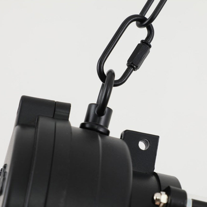 Industrial Iron Cylindrical LED Island Chandelier