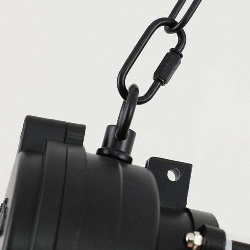 Industrial Iron Cylindrical LED Island Chandelier