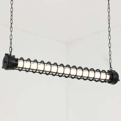 Industrial Iron Cylindrical LED Island Chandelier