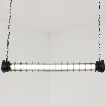 Industrial Iron Cylindrical LED Island Chandelier