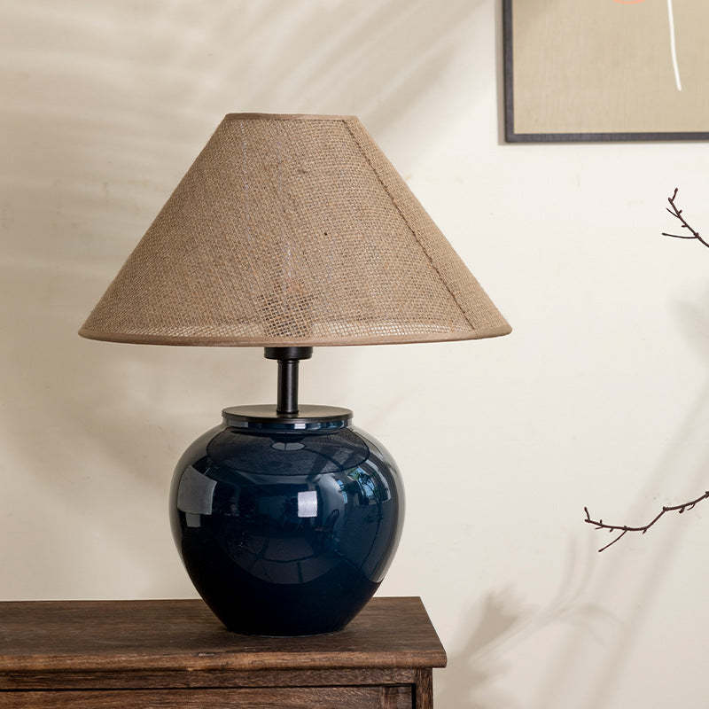 Nordic Ceramic Fabric Jar Table Lamp