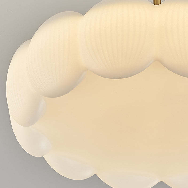 Mid-Century Copper Creamy Floral Ceiling Light