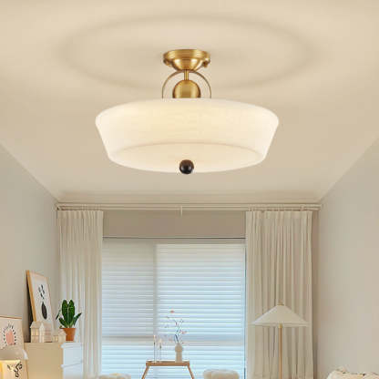 Mid-Century Brass Acrylic Round Dome Ceiling Light — Infinitely Dimmable / 220V-240V For UK/AU
