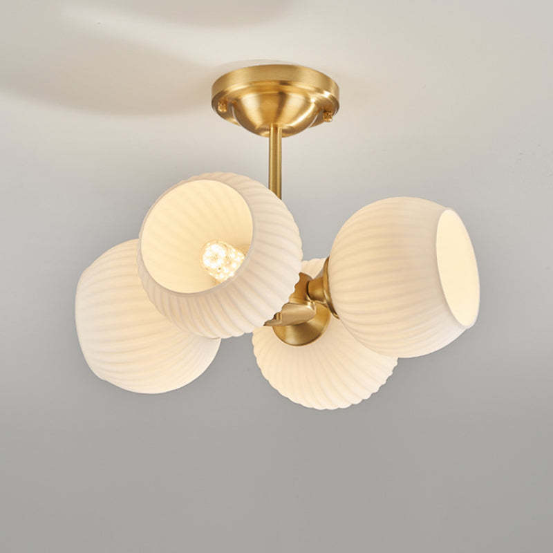 Minimalist All-Copper Globe Ceiling Light