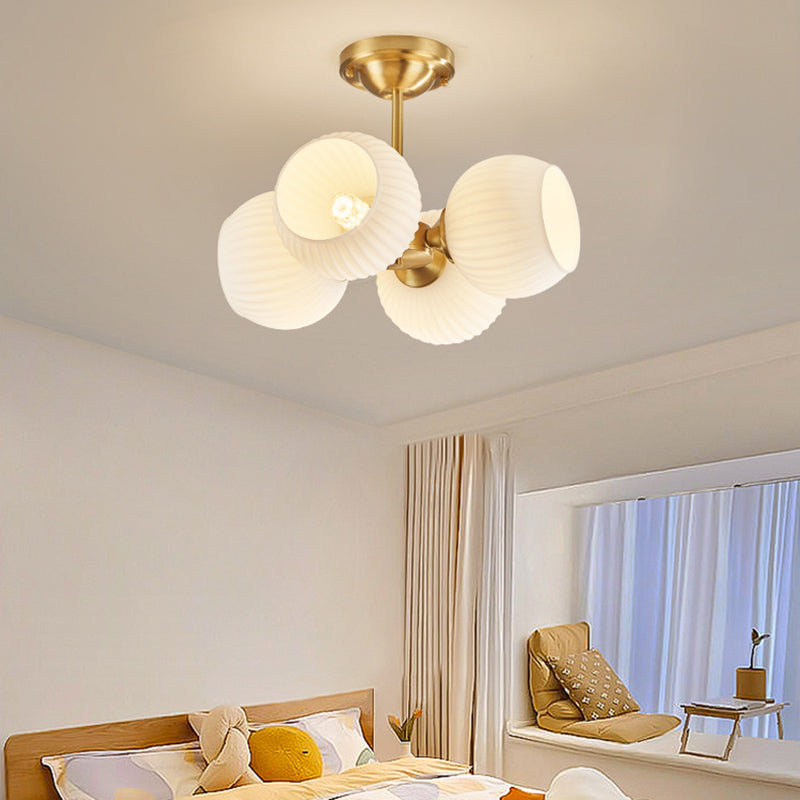 Minimalist All-Copper Globe Ceiling Light — 4 / 220V-240V For UK/AU