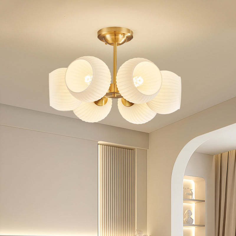 Minimalist All-Copper Globe Ceiling Light — 4 / 110V-120V For US/CA