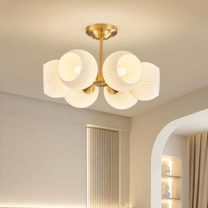 Minimalist All-Copper Globe Ceiling Light — 4 / 110V-120V For US/CA