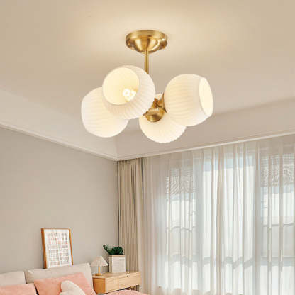 Minimalist All-Copper Globe Ceiling Light — 6 / 110V-120V For US/CA