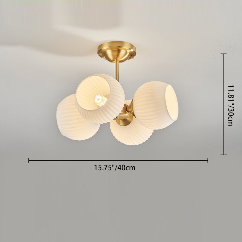 Minimalist All-Copper Globe Ceiling Light — 6 / 220V-240V For UK/AU