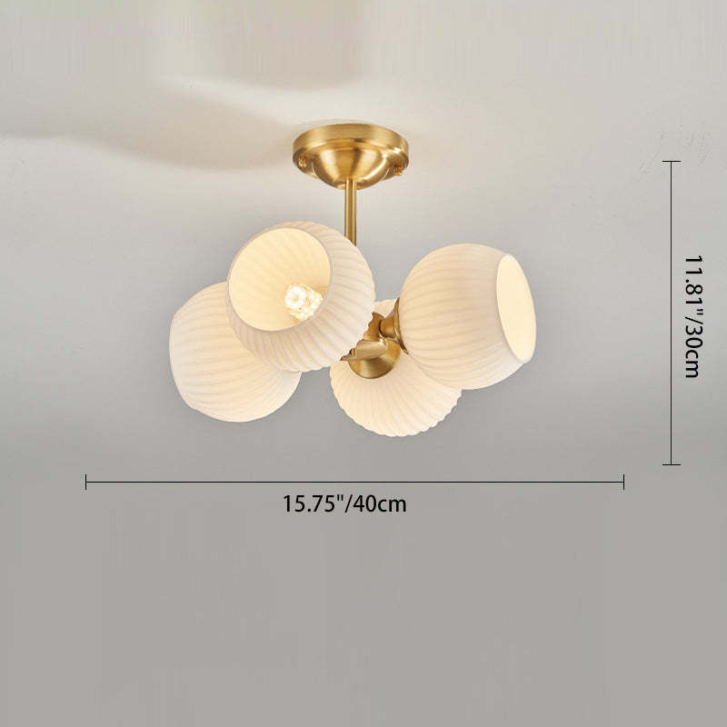 Minimalist All-Copper Globe Ceiling Light — 6 / 220V-240V For UK/AU
