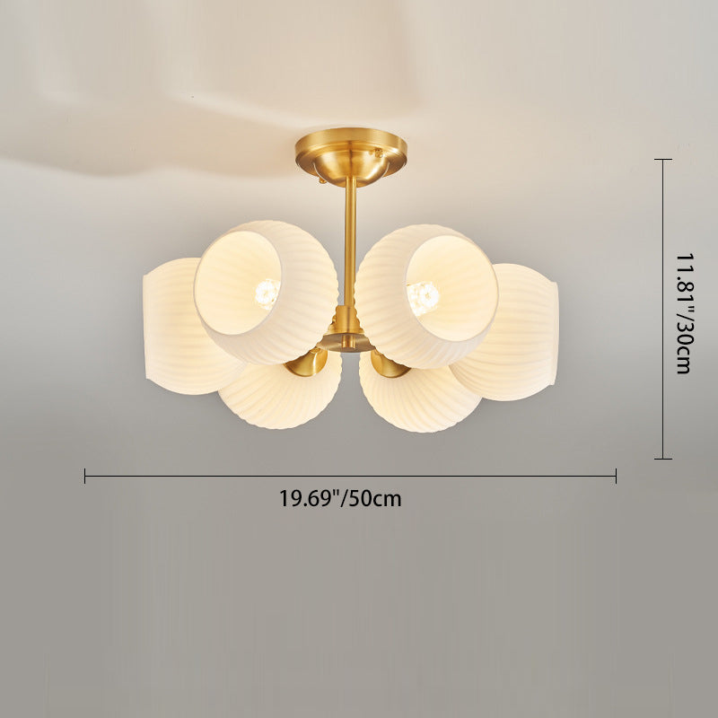 Minimalist All-Copper Globe Ceiling Light