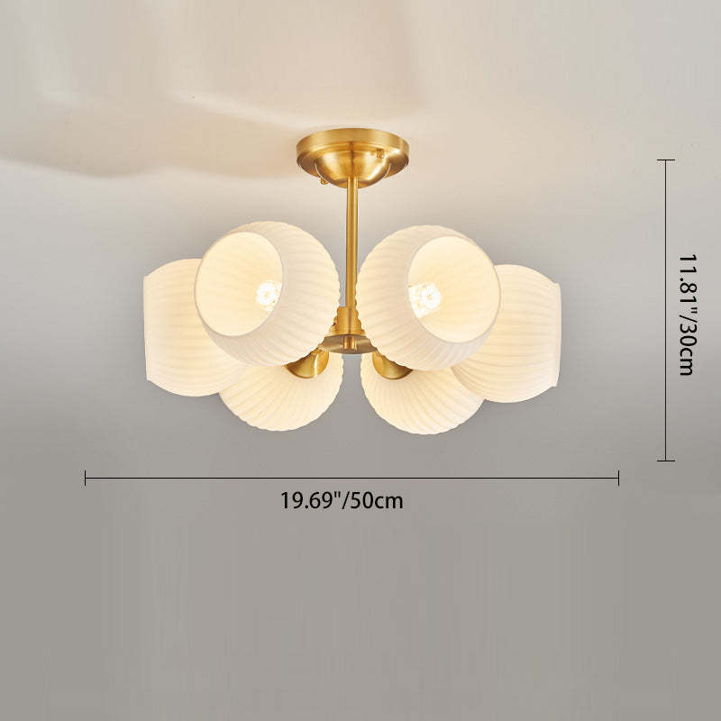 Minimalist All-Copper Globe Ceiling Light