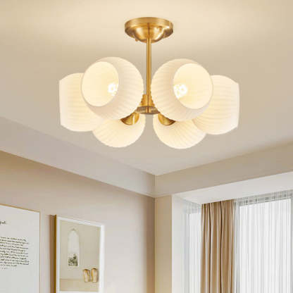 Minimalist All-Copper Globe Ceiling Light