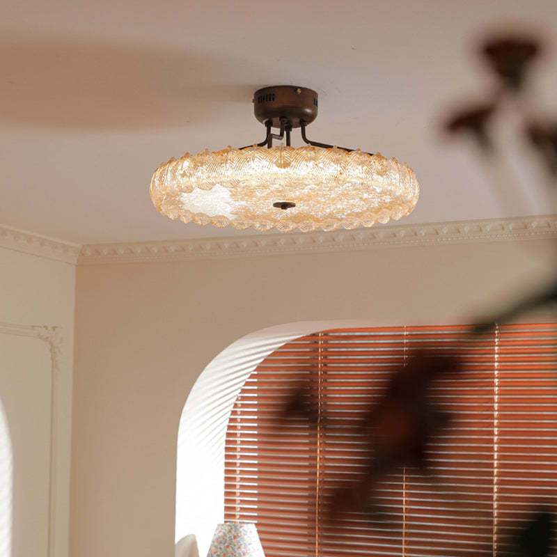 Mid-Century Iron Semi-Flush Ceiling Light