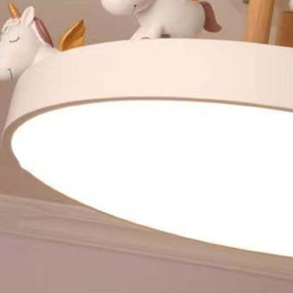 Contemporary Resin Unicorn Round Ceiling Light — White Light (5000K) / Blue - 110V-120V For US/CA