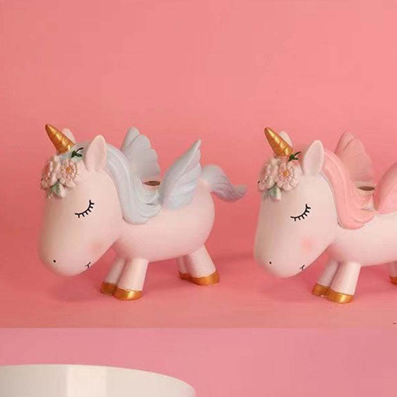 Contemporary Resin Unicorn Round Ceiling Light — White Light (5000K) / White - 220V-240V For UK/AU