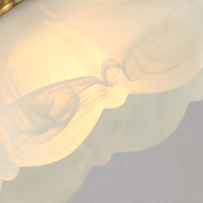 Vintage Brass Glass Floral Table Lamp