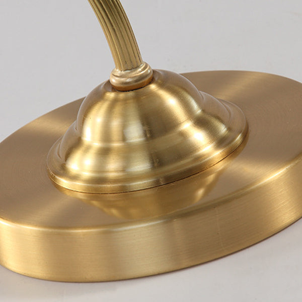 Vintage Brass Glass Floral Table Lamp