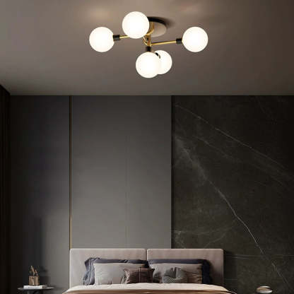 Contemporary Brass Semi-Flush Ceiling Light — 110V-120V For US/CA