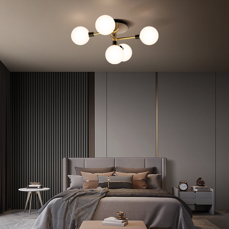 Contemporary Brass Semi-Flush Ceiling Light — 220V-240V For UK/AU