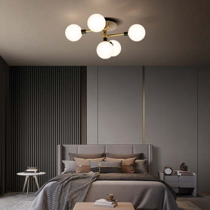 Contemporary Brass Semi-Flush Ceiling Light — 220V-240V For UK/AU
