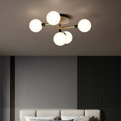 Contemporary Brass Semi-Flush Ceiling Light