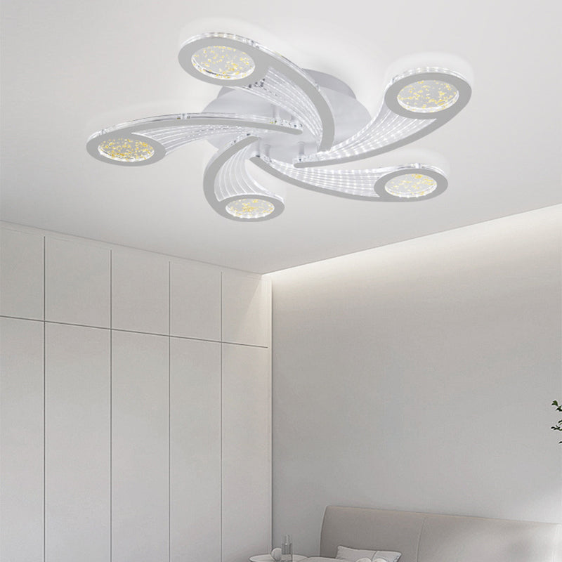 Contemporary Metal Semi-Flush Ceiling Light — Infinitely Dimmable / 110V-120V For US/CA