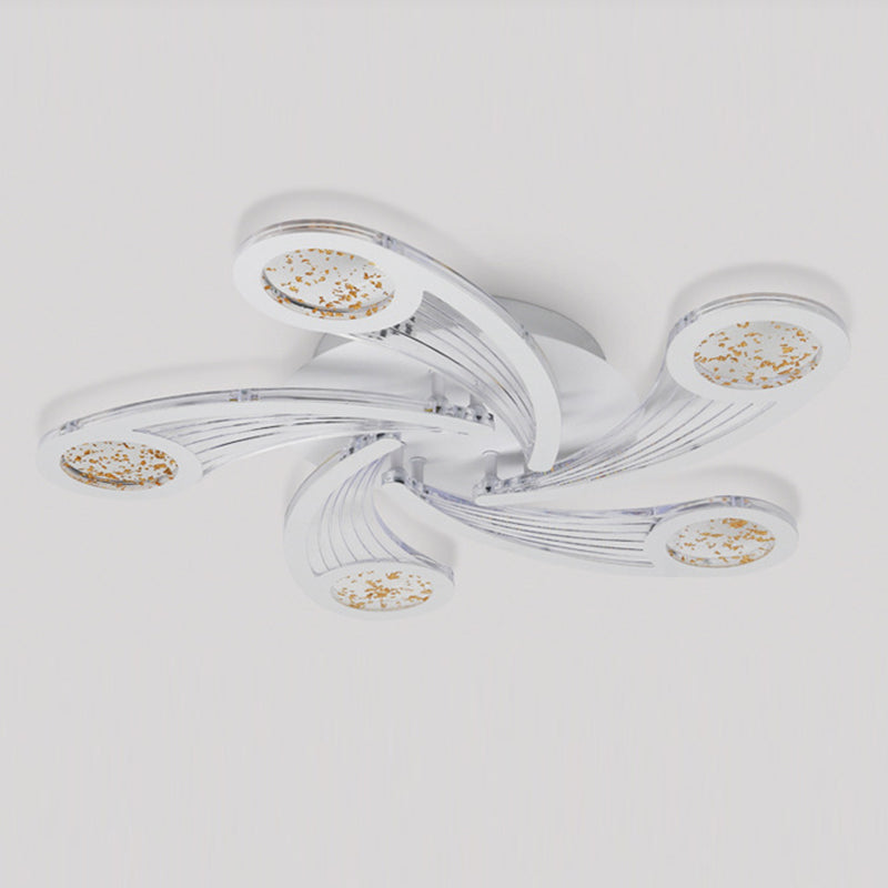 Contemporary Metal Semi-Flush Ceiling Light