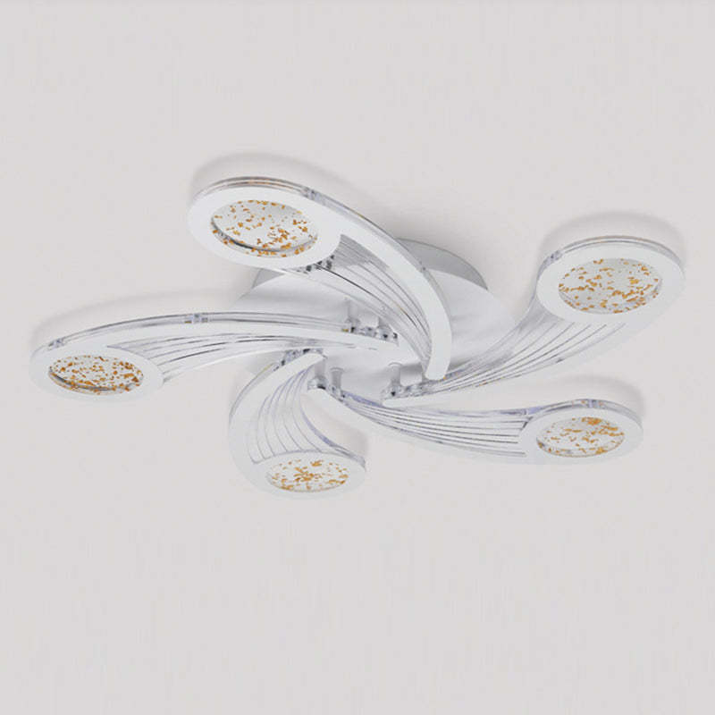 Contemporary Metal Semi-Flush Ceiling Light