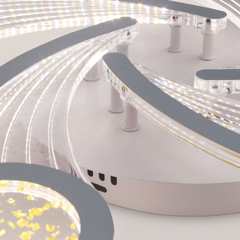 Contemporary Metal Semi-Flush Ceiling Light