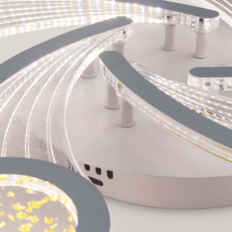 Contemporary Metal Semi-Flush Ceiling Light