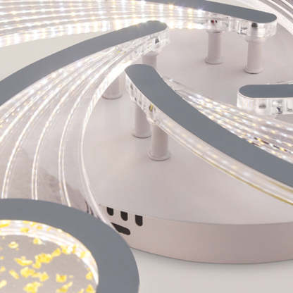 Contemporary Metal Semi-Flush Ceiling Light