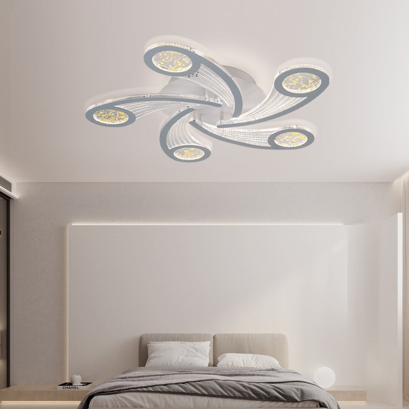 Contemporary Metal Semi-Flush Ceiling Light