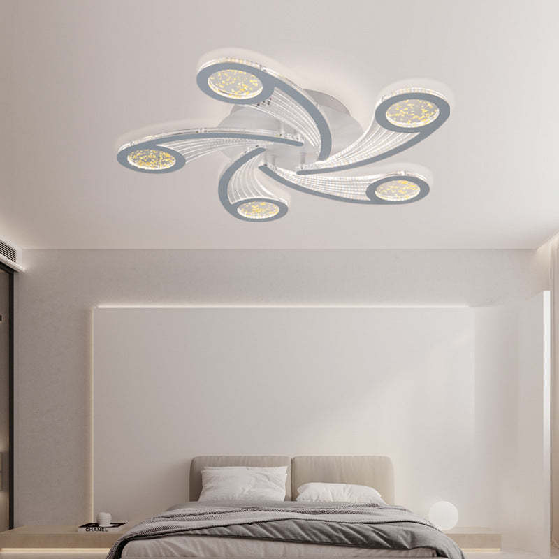 Contemporary Metal Semi-Flush Ceiling Light