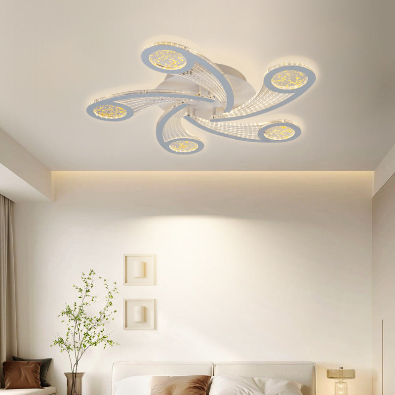 Contemporary Metal Semi-Flush Ceiling Light