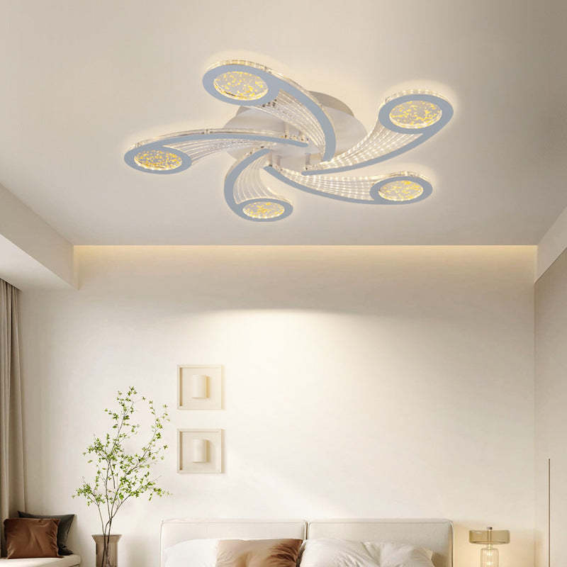 Contemporary Metal Semi-Flush Ceiling Light
