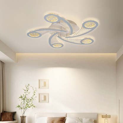 Contemporary Metal Semi-Flush Ceiling Light